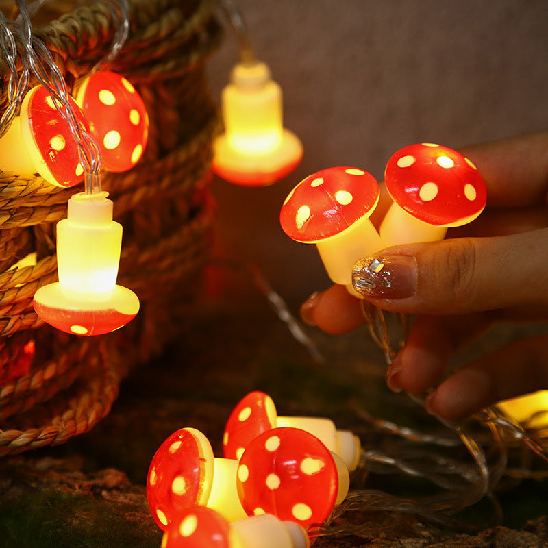 LED Mushroom String Lights – Fairy Garden & Holiday Decoration for Home, Party, and Outdoor Use