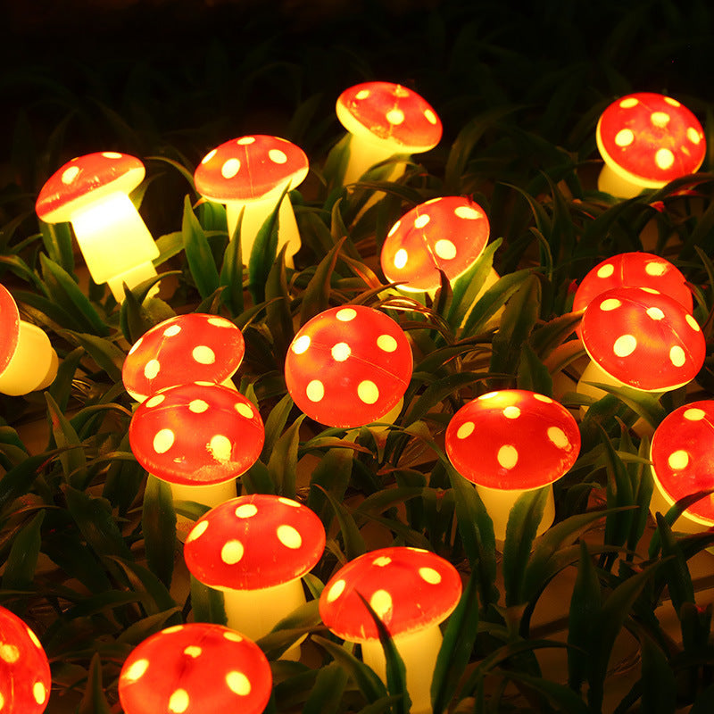 LED Mushroom String Lights – Fairy Garden & Holiday Decoration for Home, Party, and Outdoor Use