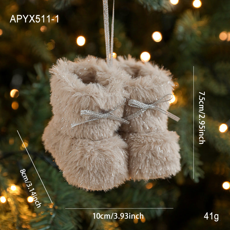 Plush Christmas Boot Ornament – Small Decorative Hanging Pendant for Christmas Tree