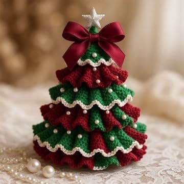 Crochet Christmas Tree DIY Kit – Hand-Woven Knitted Ornament Material Package