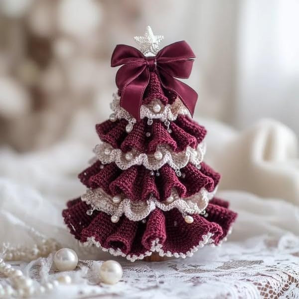 Crochet Christmas Tree DIY Kit – Hand-Woven Knitted Ornament Material Package
