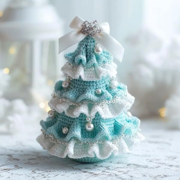 Crochet Christmas Tree DIY Kit – Hand-Woven Knitted Ornament Material Package